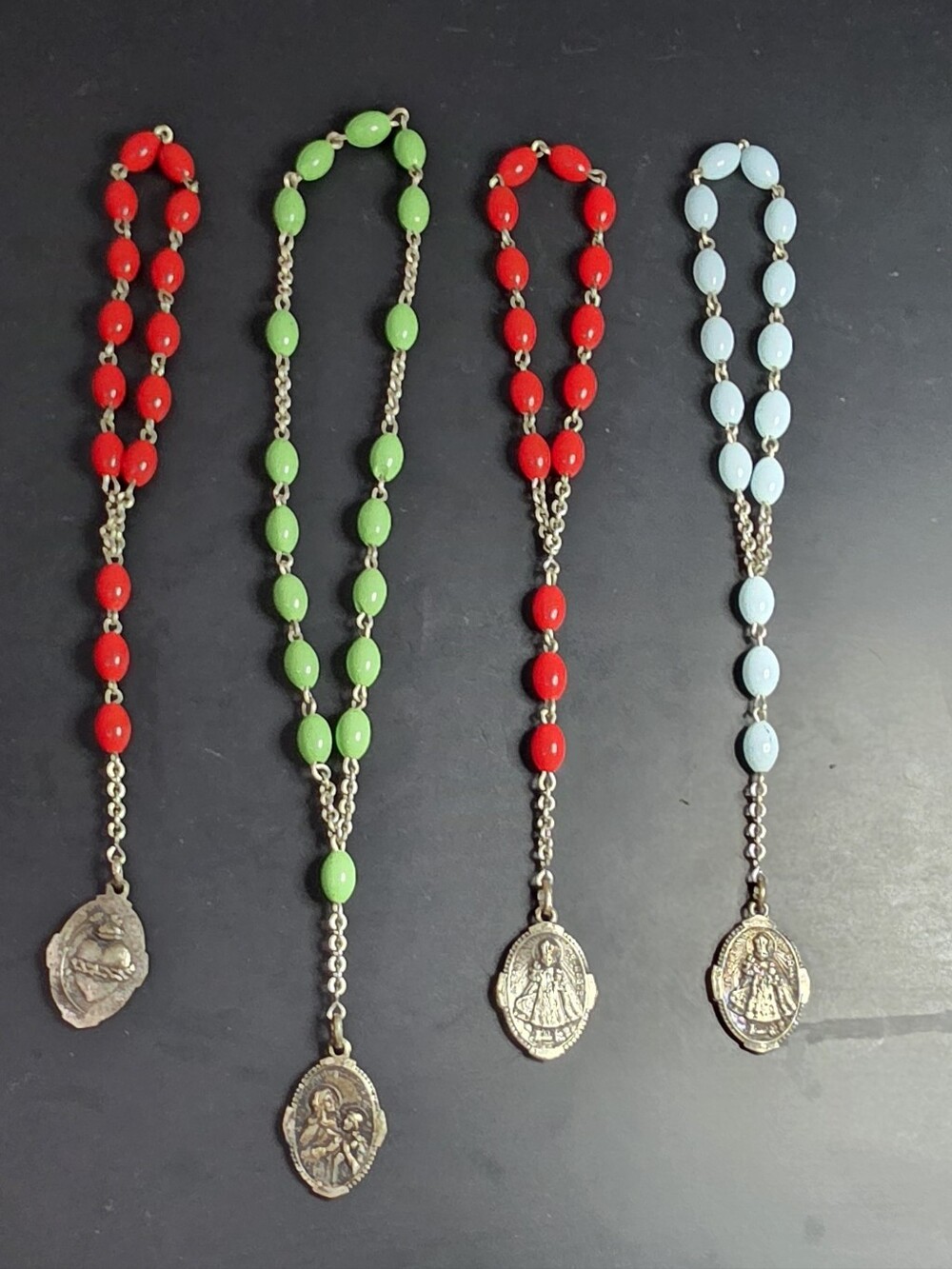 Vintage Set Of 4 Short Catholic Prayer Bead Stands